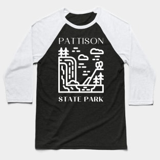 Pattison State Park Waterfall Landscape in the Forest Baseball T-Shirt